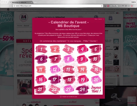 Calendrier de l'avent M6 Boutique