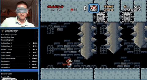 Logran pasar Super Mario World en 23 minutos y con los ojos vendados