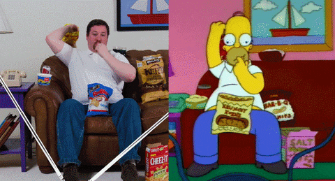 Homer Simpson Snacking In Front of TV