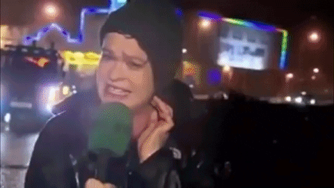 Stop sign hits reporter