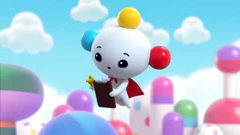 a cute white character thingy who is floating and has cute lack eyes is taking notes