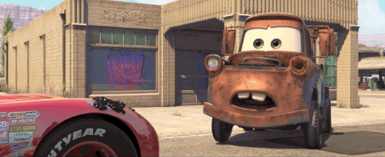 Personagem Tow Mater do filme Carros da Pixar