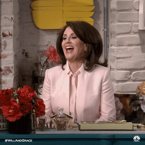 GIF animado (3ov9jEKWFGKZVYsxPy) Happy Megan Mullally