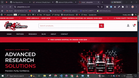 P4 Peptides WordPress WooCommerce store