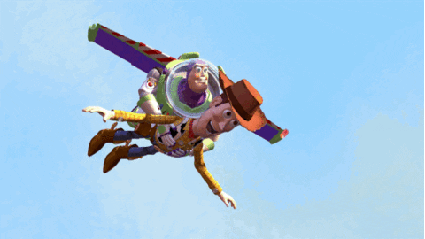 GIF animado (yns3VgsP30GDm) Flying Toy Story