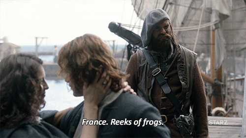 Claire, Jamie and Murtagh arrive in France.