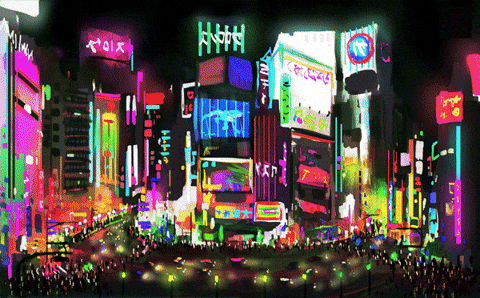 L'energia delle luci della città di Tokyo